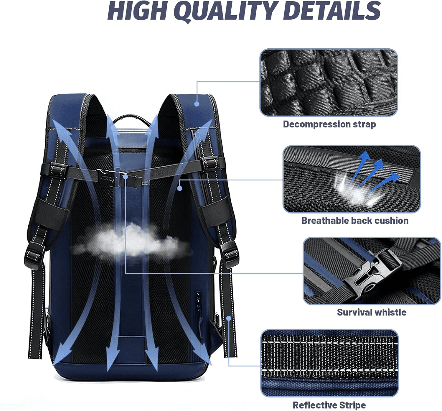 Airpack Backpack-Expandable Backpack Vacuum with Pump, Travel Vacuum Bag with Anti Theft Lock,Air Compression Vacpack for Men and Women