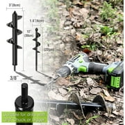 WORKPRO 2-Piece Auger Drill Bit, 1.6x9 and 3x12 Garden Auger Spiral Drill Bit for 3/8 Hex Drive Drill, Hole Digger