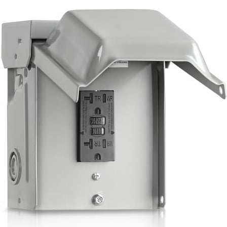 Outlet , Waterproof Metal Outdoor Electrical Outlet  with 20 Amp WRTR GFCI Receptacles, Weatherproof 3R Enclosure, GFCI Outlet  with Cover, ETL Listed, H03OB06$$Tools & Hardware Other