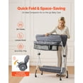 thumbnail image 3 of VEVOR Cambiador de pañales plegable para bebe con cesta lateral y ruedas, color gris oscuro, 3 of 9