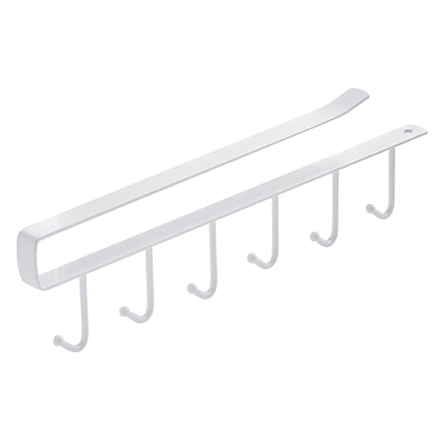Harpily Hooks for Hanging Kitchen Wrought Seamless Hook Cabinet Storage Rack Multifunctional Wardrobe Hook Finishing Rack One Size White