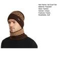 thumbnail image 7 of Naierhg Beanie 2 Pcs/Set Winter Cap Scarf Set Elastic Knitting Contrast Color Soft Thick Cold-proof Windproof Unisex Autumn Hat Scarf Set for Daily WearNavy Blue, 7 of 7
