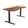 thumbnail image 2 of caesar hardware a3-63b ergonomic 63-in 3 memory buttons led electric automatic height adjustable sit to stand curved work office desk with white legs, natural oak, 2 of 9