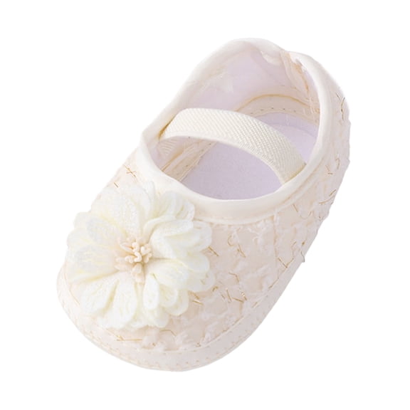 Shoes For Girls Baby Shoes Soft Sole Toddler Shoes Pearl Dress Flower Princess Shoes Toddler Shoes Boys On Sneakers Beige 0 Months-3 Months