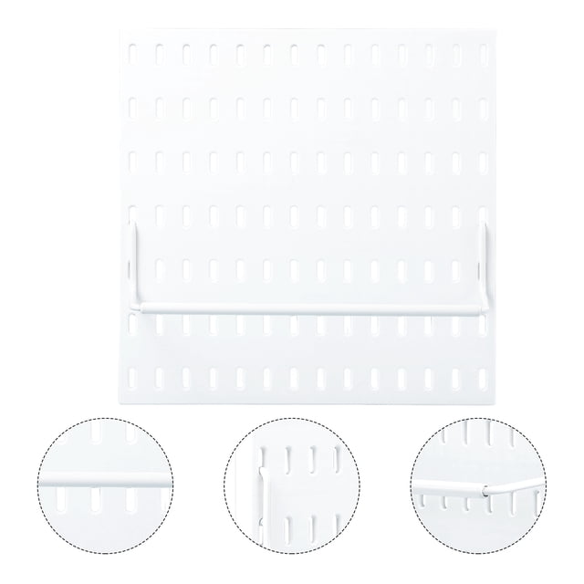 OULII Pegboard Wall Mount Kitchen Storage Rack 1Set 11x11in White Plastic Tool Organization For Home
