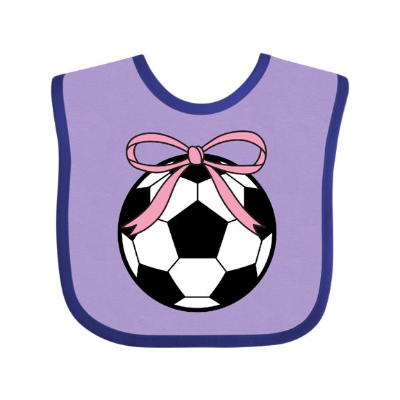Inktastic Girls Soccer Ball Coquette Bow Girls Baby Bib