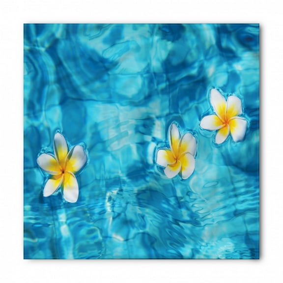 Hawaiian Bandana, Frangipani Flower Aqua, Unisex Head and Neck Tie, by Ambesonne