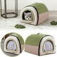 thumbnail image 7 of Dog Cave Bed with Door Flap, Enclosed Winter Warm Cat House Tent & Small Dog Hideout, Portable Pet Bed with Reversible Washable Cushion for Indoor Puppy & Cat, 7 of 7