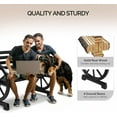 thumbnail image 3 of QISHENSHUI 41" Rustic Wooden Wheel Bench Outdoor Bench, 2-Person Patio Bench Wagon Slatted Seat, Garden Benches for Outdoors 350lbs High Capacity, Weather Resistance (Black), 3 of 8