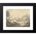 thumbnail image 2 of Samuel Davis 14x11 Black Modern Framed Museum Art Print Titled - River Scene and Bridge with Artist Sketching in Foreground (1777), 2 of 5
