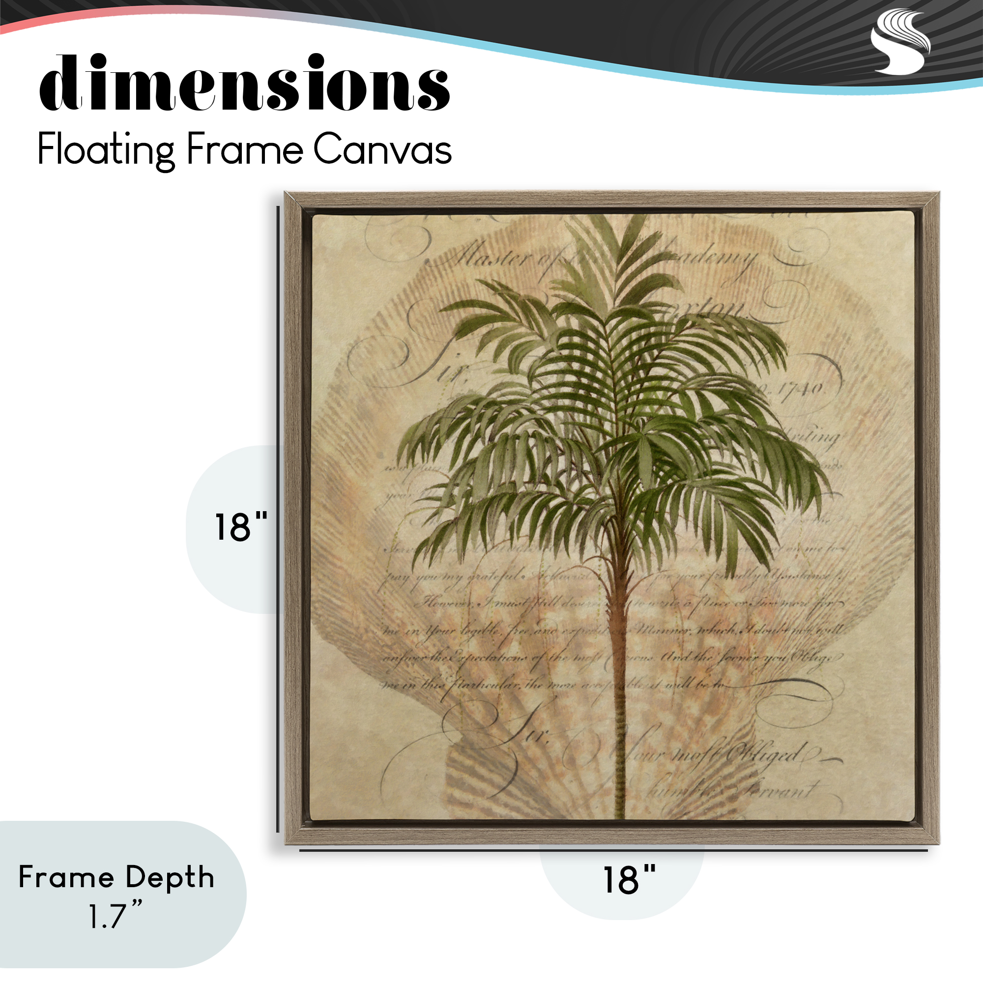 Stupell Industries Subdued Tropics Palm Brown Framed Floater Canvas Wall Art, design by Steve Hunziker