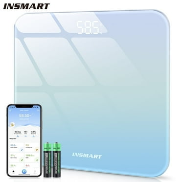 INSMART Bluetooth Smart Scale for Body Weight with App, Scale with BMI, Body Fat, Muscle Mass, Body Composition Analysis Digital Scale,Gradient Purple