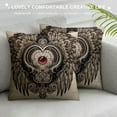 thumbnail image 3 of ARISTURING  Pillow Case Soul Love Ornate Mystic Eye Inside Heartwith Black Heart Masonic Occult Wings White Design Christian Farmhouse Decorative Throw Pillows Covers 16"x16" for Bed Couch Decorations, 3 of 5