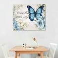 thumbnail image 2 of WERPE Butterfly Bathroom Decor Bible Verse Inspirational Wall Art Canvas Christian Home Decorations Blue Flower Prints Wall Pictures Artwork for Home Walls Grace Canvas Art Room Decor Framed, 2 of 4
