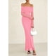 thumbnail image 4 of Vestido PRETTYGARDEN Maxi Ajustado con Hombros Descubiertos y Mangas Largas Rosa M, 4 of 8