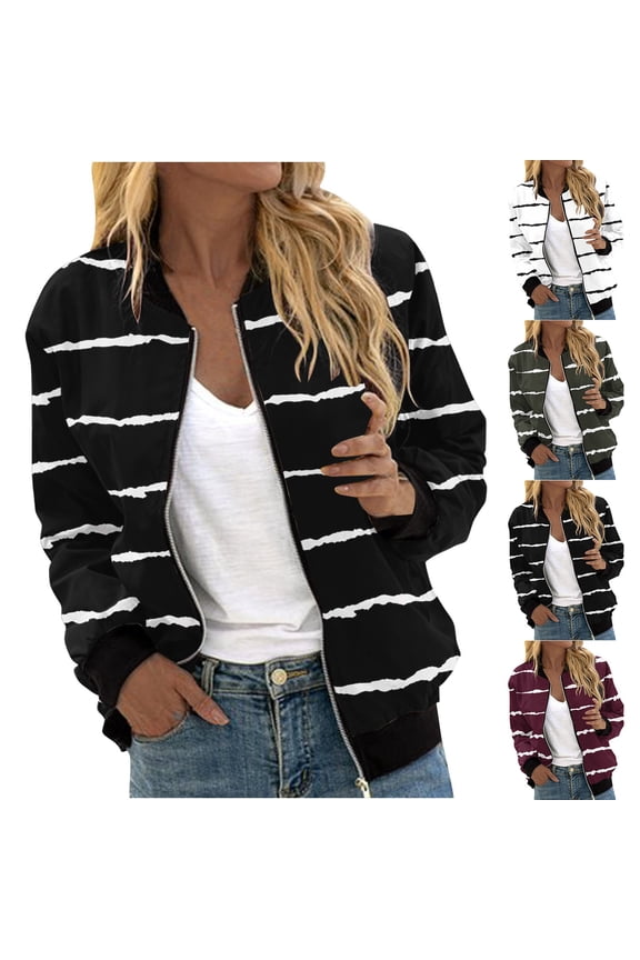 Women's Casual Fashion Printed Pocket Zippered Coat Jackets Outerwear Solid Color Lightweight Longline Loose Fit for Daily Wear Travel Streetwear Perfect Fashion | CSEONE,Wine L