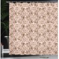 thumbnail image 3 of Ambesonne Victorian Shower Curtain, Vintage Floral Ivy Swirls, 69"Wx75"L, Peach Tan, 3 of 4