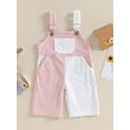 thumbnail image 2 of Bagilaanoe Newborn Baby Girl Corduroy Jumpsuit Sleeveless Contrast Color Romper Overalls 3M 6M 12M 18M 24M Infant Pants Casual Clothes, 2 of 9