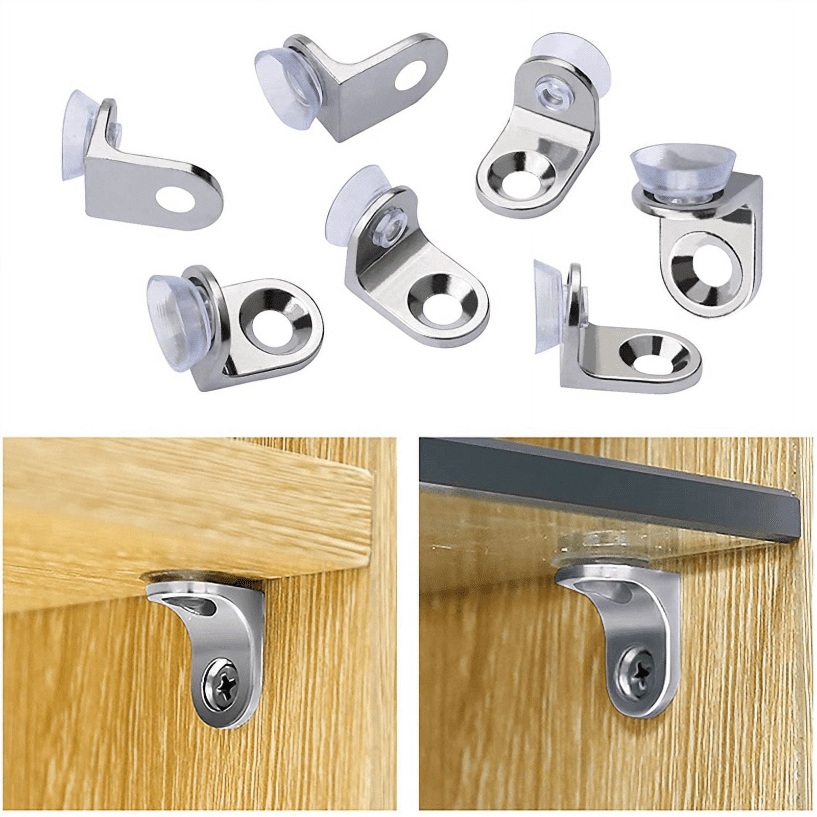 120 Pieces Glass Shelf Bracket with Sucker Glass Shelve Support Right Angle Fixing Brackets