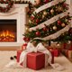thumbnail image 5 of Arcos de Navidad para el Envoltorio de Regalos Cinta de Satén de Seda de Champaña 200x6.3cm, Cinta de Navidad para la Decoración Del Árbol de la Caja de Regalos Rosa Blanca Plata Copo de Nieve Plaid, 5 of 6