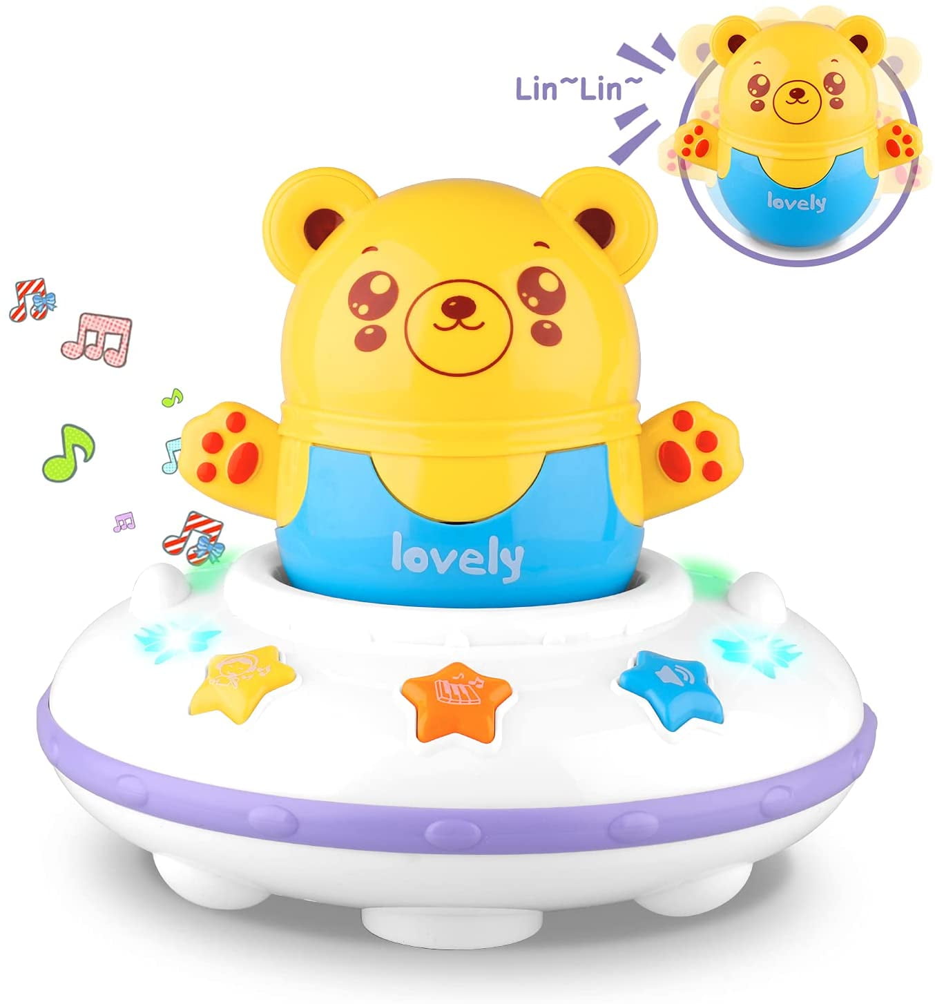 Kidpal Baby Toys for 1 -2-Year-Old,  Musical Little Bear Learning Crawling Light-Up Toys Educational Walkers Gifts for Kids