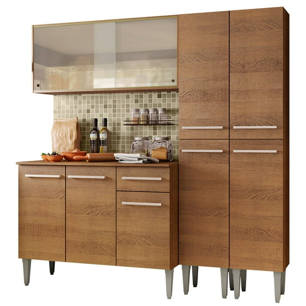 Cocina Integral Completa 169cm Emilly Fly Madesa 05 - Marrón Madesa GREM169005