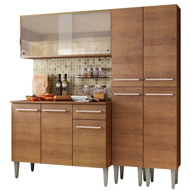 Cocina Integral Completa 169cm Emilly Fly Madesa 05 - Marrón Madesa GREM169005