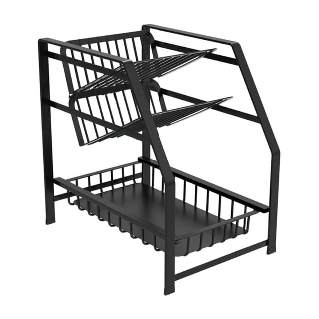 Organizador de fregadero de cocina con estantes de almacenamiento de acero al carbono para gabinete y lavabo de baño. trapezoidal