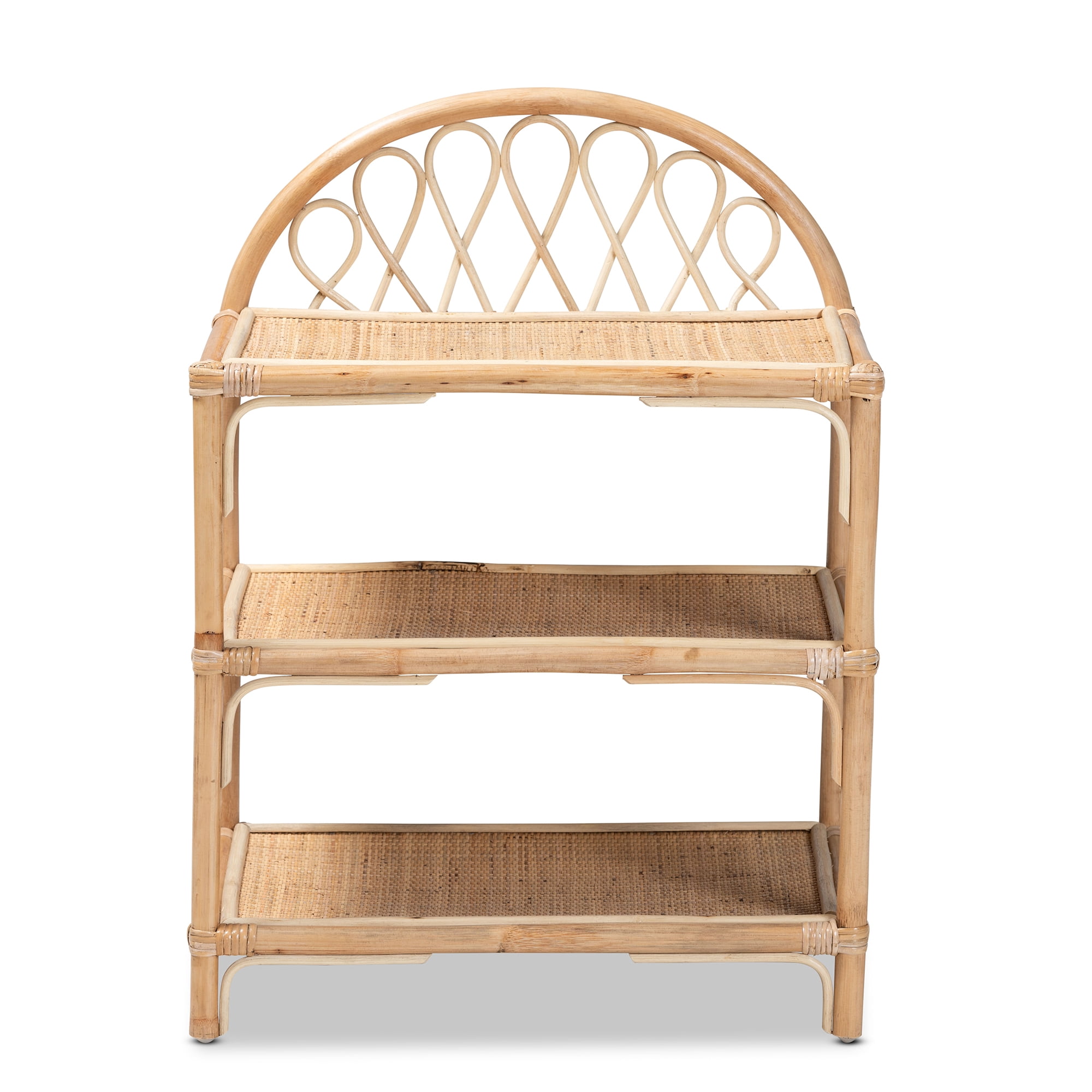 bali & pari Redell Rattan BOHO Display Shelf, Natural Brown
