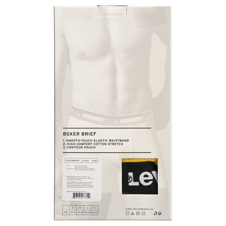 Levi's 4-Pack Adult Mens Cotton Stretch Boxer Briefs, Sizes S-XL 