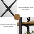 thumbnail image 6 of 5 Tier Bookshelf -Yoleo Vintage Industrial Bookshelf, 5 Shelf Etagere Bookshelves and bookcases with Metal Frame & Wood, Home Office Storage Book Shelf Walnut Brown, 6 of 7