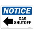 thumbnail image 1 of SignMission OS-NS-A-1218-L-13024 12 x 18 in. OSHA Notice Sign - Gas Shutoff Left Arrow, 1 of 1