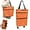 Orange, variant on Foldable Shopping Cart with Wheels:Portable Shopping Bag with Wheels,Grocery Cart on Wheels Foldable,Collapsible Shopping Cart Bag for Storaging Vegetable Fruit,Reusable Rolling Grocery Bag (Red)