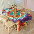 thumbnail image 3 of Colorful Tie Dye Pattern Rectangle Tablecloth 60"x102",Waterproof Polyester Rectangle Table Cloth, Wipeable Spillproof Polyester Tablecloth for Dining, Camping, Indoor and Outdoor, 3 of 6