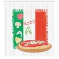 thumbnail image 3 of Ambesonne Pizza Shower Curtain, Italian Cuisine and Flag, 69"Wx84"L, Multicolor, 3 of 3