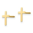 thumbnail image 3 of Auriga 14k Yellow Gold Cross Stud Earrings for Women(L-10mm, W-6mm), 3 of 7