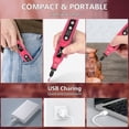 thumbnail image 6 of JENABOM 58 in 1 Mini Cordless Rotary Tool, 3.7V Electric Rotating Tool , LED Lights, 5-Speed and USB Charging, Used for Polishing, Carving, and DIY （Pink）, 6 of 9