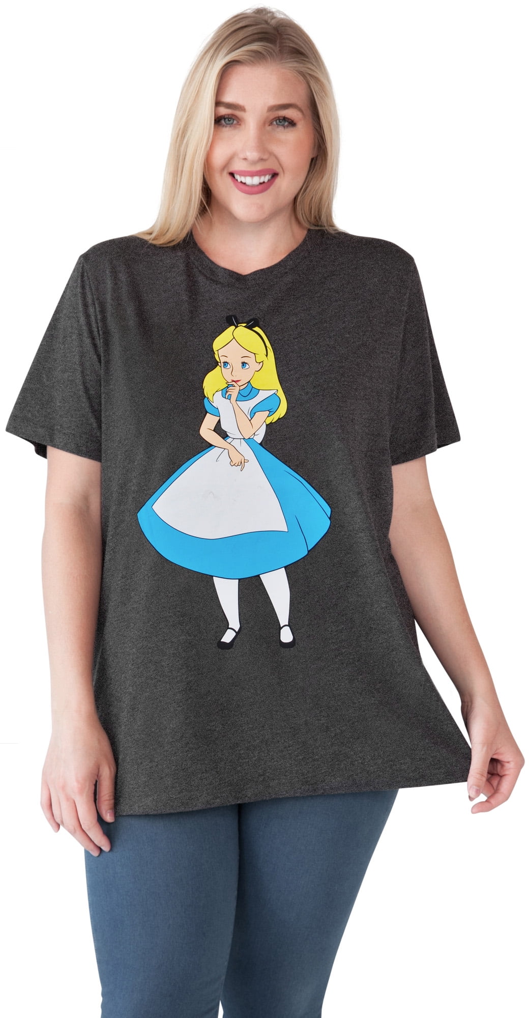 Women's Plus Size Alice in Wonderland T-Shirt Charcoal | Walmart Canada