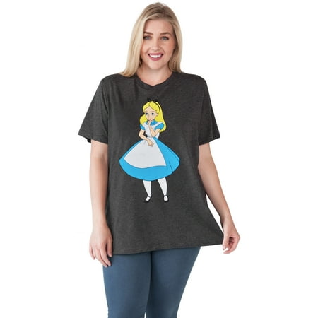 Women's Plus Size Alice in Wonderland T-Shirt Charcoal