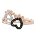 thumbnail image 4 of AFFY Round Shape White & Black Diamond Paw Print Promise Ring 14K Rose Gold Over Sterling Silver, 4 of 7