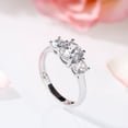 thumbnail image 3 of Kalapi Jewel 2.2 Ct Round Cut Moissanite Engagement Ring - 14K White Gold Plated Three Stone Wedding Ring for Women - Elegant Solitaire Style Jewelry - Perfect Romantic Gift for Her, 3 of 3