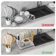 thumbnail image 3 of Dish Rack Dish Drainers for Kitchen Counter, 12.6''L x 8.27'W x 10.63''H Dish Rack with Drain , Dish Drying Rack Drain with Utensil Holder, Cup Holder, Kitchen Dishes Storage and Organizers, 3 of 9