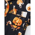 thumbnail image 7 of ATAIKU Halloween Silk Satin Pajama Set for Women 2 Piece Lounge Pjs Shorts Matching Ghost Pumpkin Sleepwear Button Down Shirt Shorts, 7 of 7