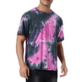 thumbnail image 4 of Camisetas de hombre INSPIRE CHIC para el Día del Padre, de manga corta, verano, camiseta de teñido anudado, camisetas impresas de hip hop, M, rosa oscuro, 4 of 6