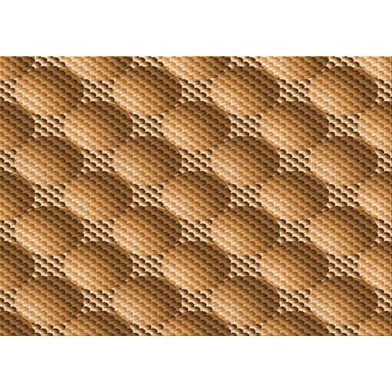 Ahgly Company Indoor Rectangle Patterned Cantaloupe Orange Area Rugs, 5' x 8'