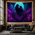 thumbnail image 4 of Nested Heart Shapes with Feathered Ravens Perched Side, Playful Retro for Retro Decor Lovers, Heart Wall Art, Halloween Gift, Tapestry Wall Hanging for Bedroom and Dorm, 4 of 5