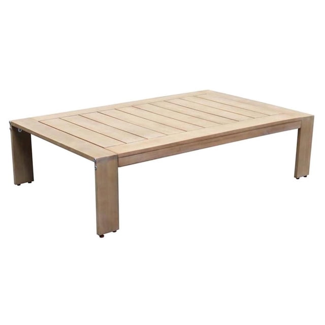 Pemberly Row Table Basse Moderne en Bois d'Acacia 13x51 Pouces Finition Naturelle