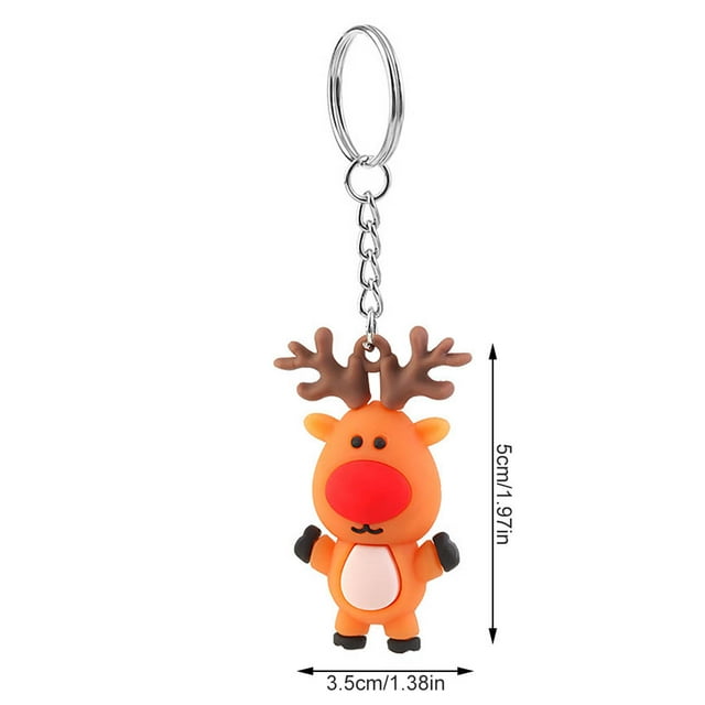 Keychain Christmas Themed Silicone Pendant Christmas key Key Ring Bag Decorative Attachment Alloy Keychain, Type 8