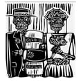 thumbnail image 3 of Ambesonne Day of the Dead Shower Curtain, Bride and Groom, 69"Wx84"L, Black White, 3 of 3