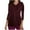 Burgundy, variant on TFEOQRY V-Neck Scrubs for Women Solid Color 3/4 Sleeve T-Shirt Nursing Clothes Top-Light Blue